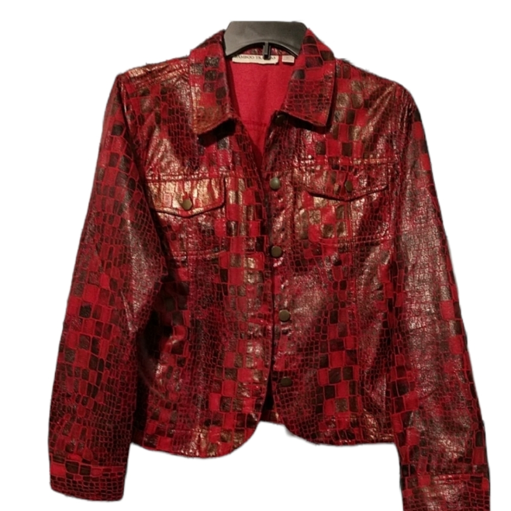 Red & Black Bamboo Traders Jacket Large Petite